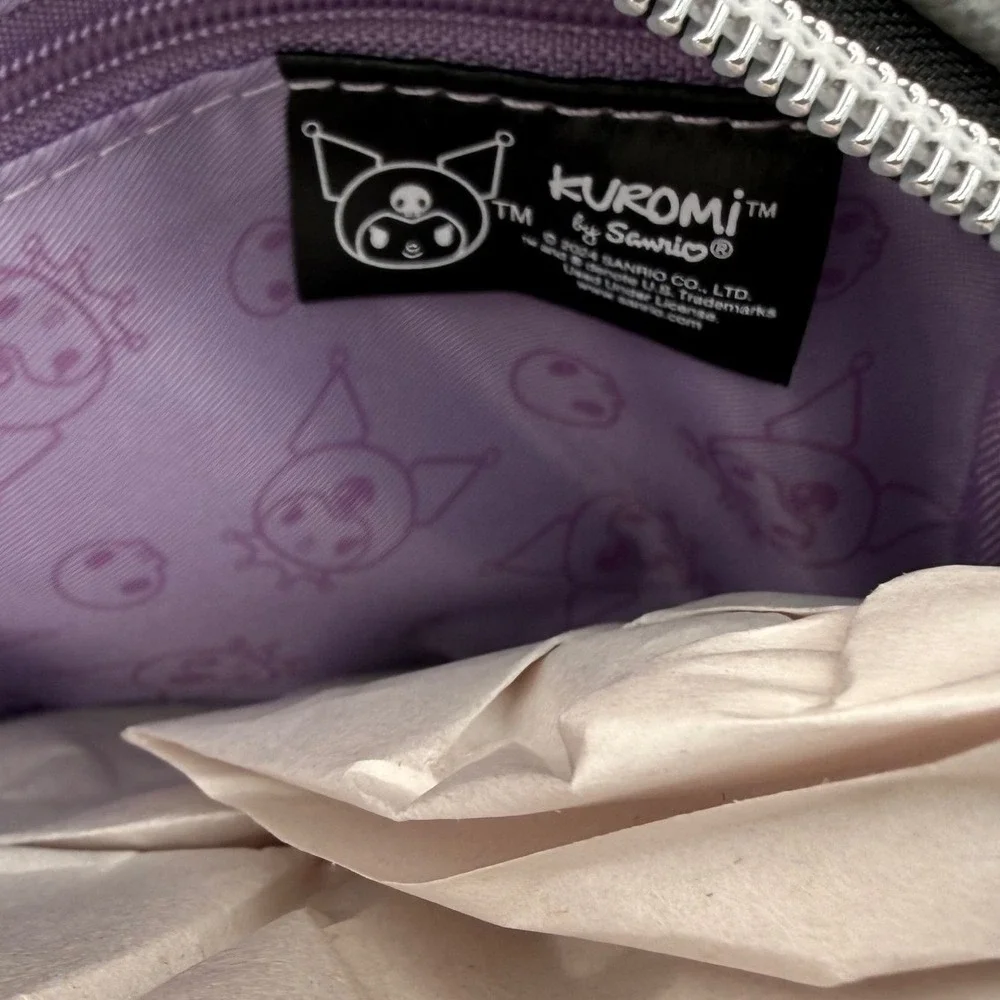 Impressions Vanity Sanrio Kuromi Cosmetic Pouch‎ Purple Skull Makeup Bag New